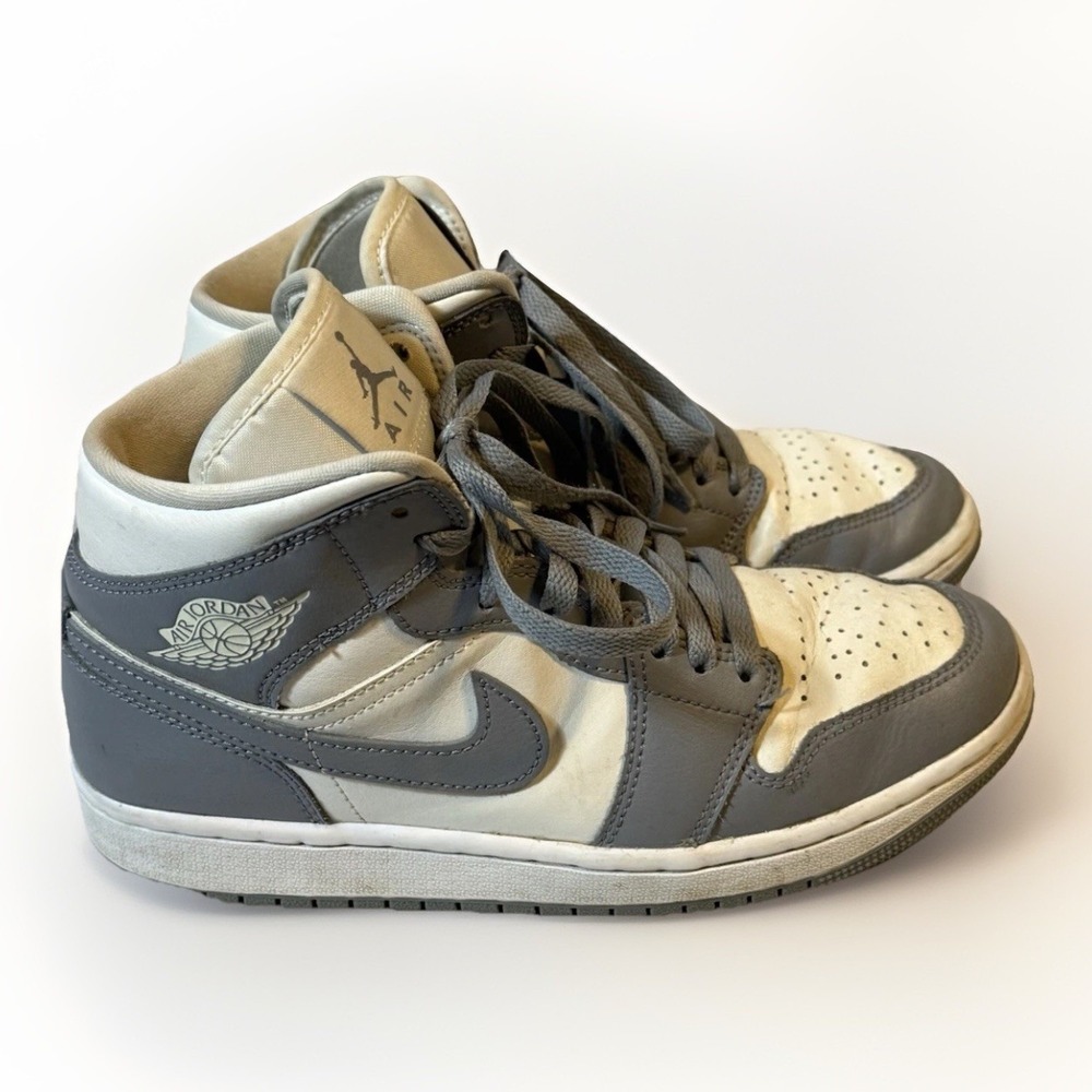 Nike Air Jordan 1 Mid Stealth Grey/White Women's Size  8.5 Sneakers Basketball